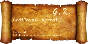 Grünvald Kornél névjegykártya